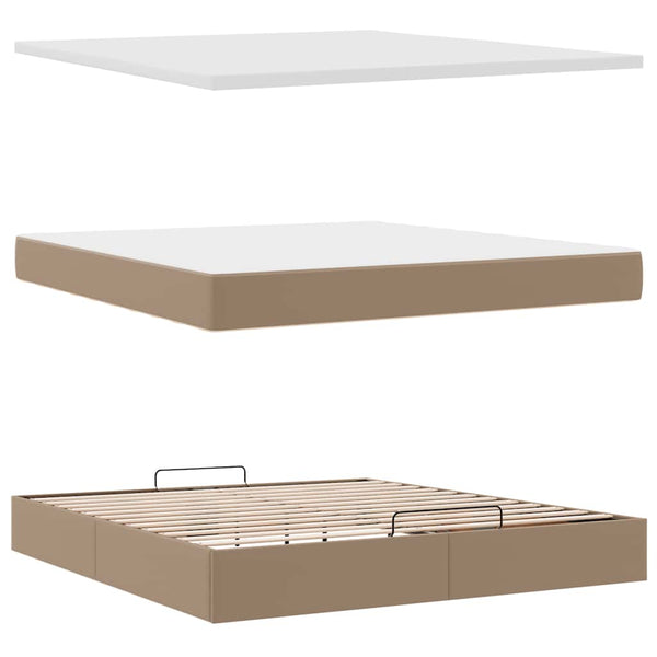 Ottoman Bett mit Matratze 160x200 cm Cappuccino