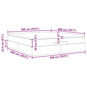 Ottoman Bett mit Matratze Grau 180x200 cm