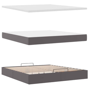 Ottoman Bett mit Matratze Grau 180x200 cm
