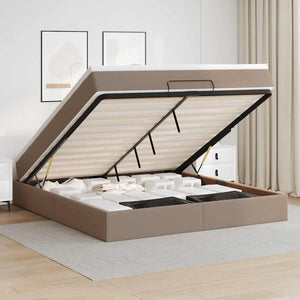 Ottoman Bett mit Matratze Cappuccino 180x200cm
