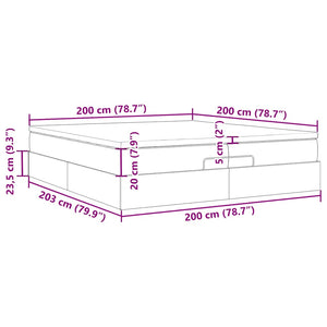 Ottoman Bett mit Matratzen 200x200 cm Kunstleder Schwarz