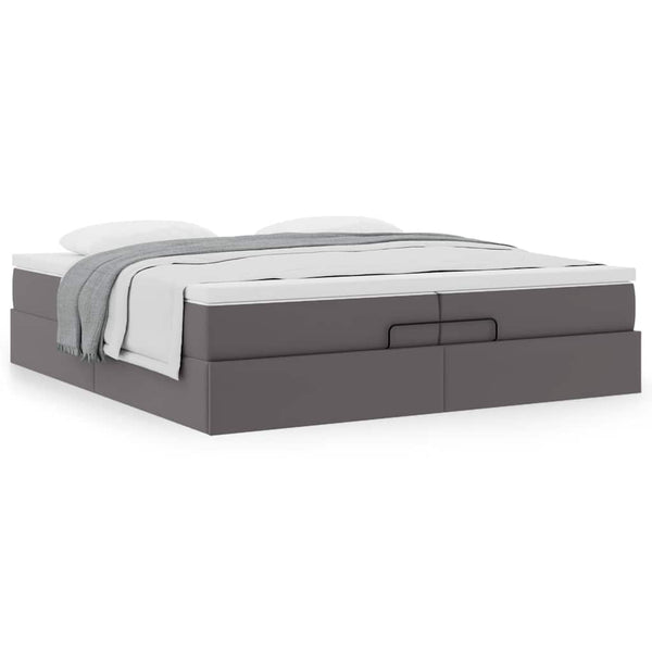 Ottoman Bett mit Matratzen 200x200 Grau