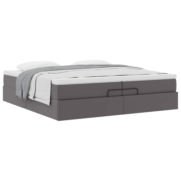 Ottoman Bett mit Matratzen 200x200 Grau