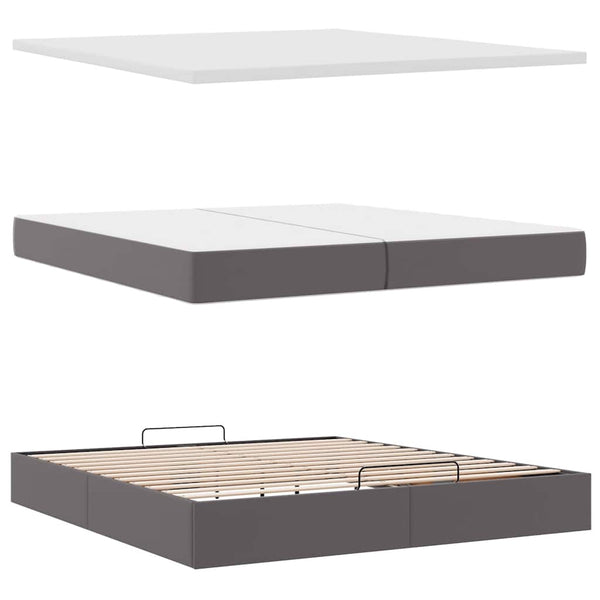 Ottoman Bett mit Matratzen 200x200 Grau