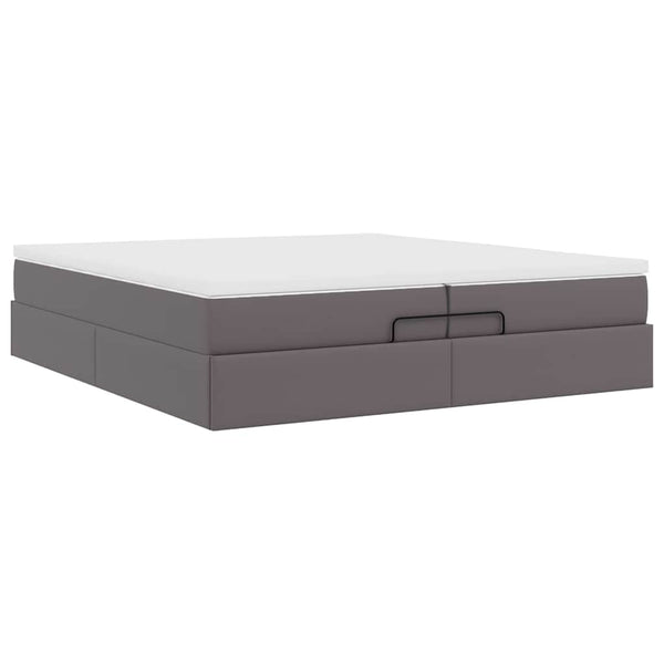 Ottoman Bett mit Matratzen 200x200 Grau