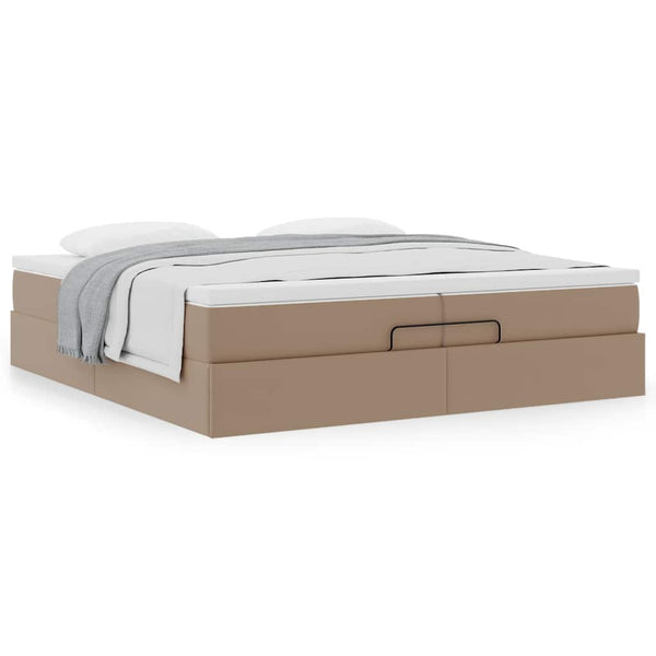 Ottoman Bett mit Matratze 200x200 cm Cappuccino