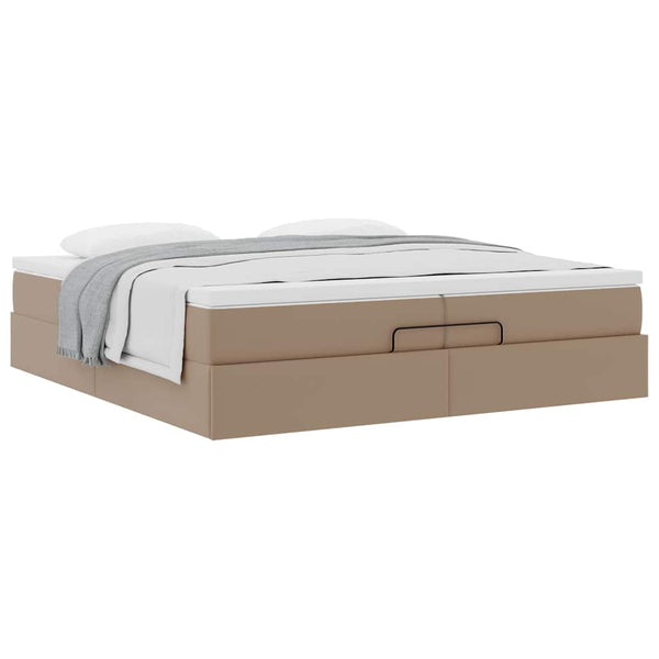 Ottoman Bett mit Matratze 200x200 cm Cappuccino