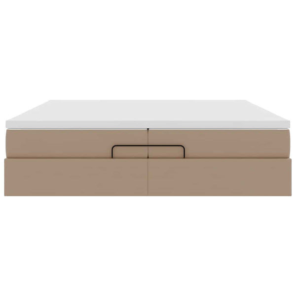 Ottoman Bett mit Matratze 200x200 cm Cappuccino