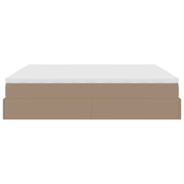 Ottoman Bett mit Matratze 200x200 cm Cappuccino