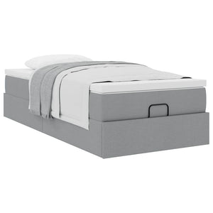 vidaXL Lit Ottoman avec matelas Gris clair 80x200 cm Tissu