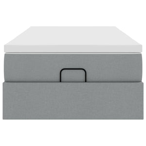 vidaXL Lit Ottoman avec matelas Gris clair 80x200 cm Tissu