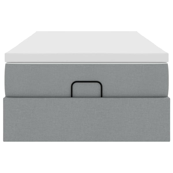 vidaXL Lit Ottoman avec matelas Gris clair 80x200 cm Tissu
