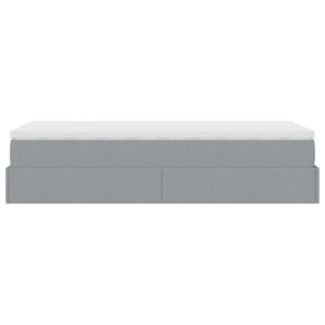 vidaXL Lit Ottoman avec matelas Gris clair 80x200 cm Tissu