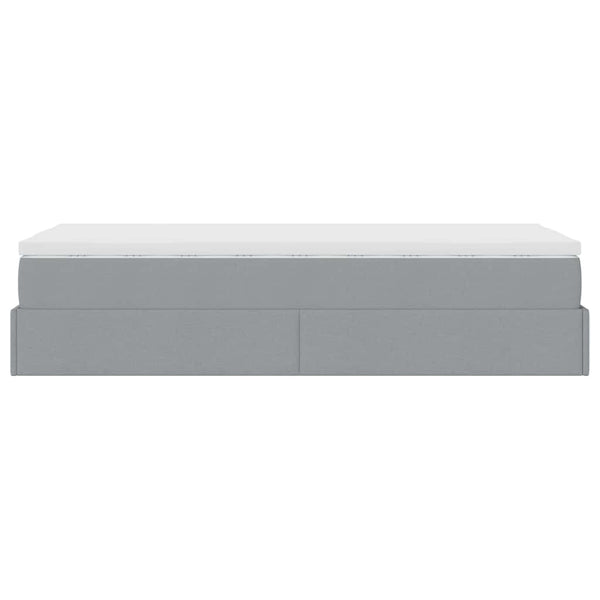 vidaXL Lit Ottoman avec matelas Gris clair 80x200 cm Tissu