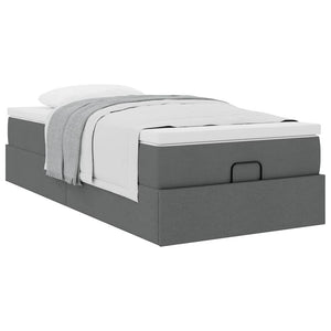 Ottoman Bett mit Matratze Dunkelgrau 80x200 cm