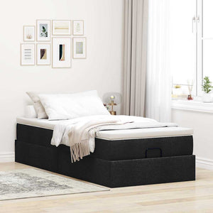 Ottoman Bett mit Matratze Schwarz 80x200 cm