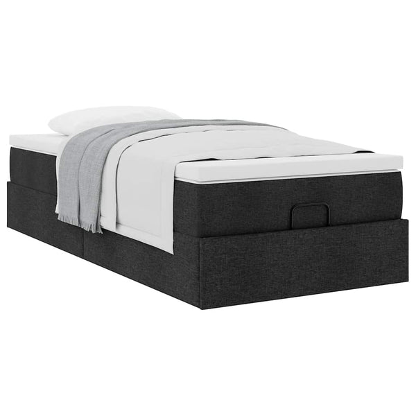 Ottoman Bett mit Matratze Schwarz 80x200 cm