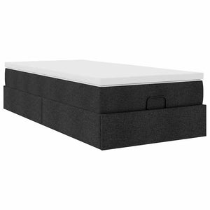 Ottoman Bett mit Matratze Schwarz 80x200 cm