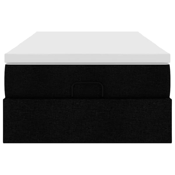 Ottoman Bett mit Matratze Schwarz 80x200 cm