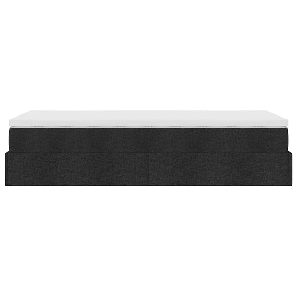 Ottoman Bett mit Matratze Schwarz 80x200 cm