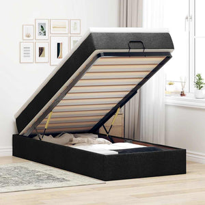 Ottoman Bett mit Matratze Schwarz 80x200 cm