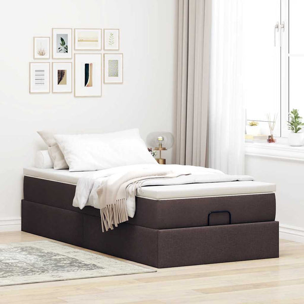 Ottoman Bett mit Matratze Dunkelbraun 80x200 cm