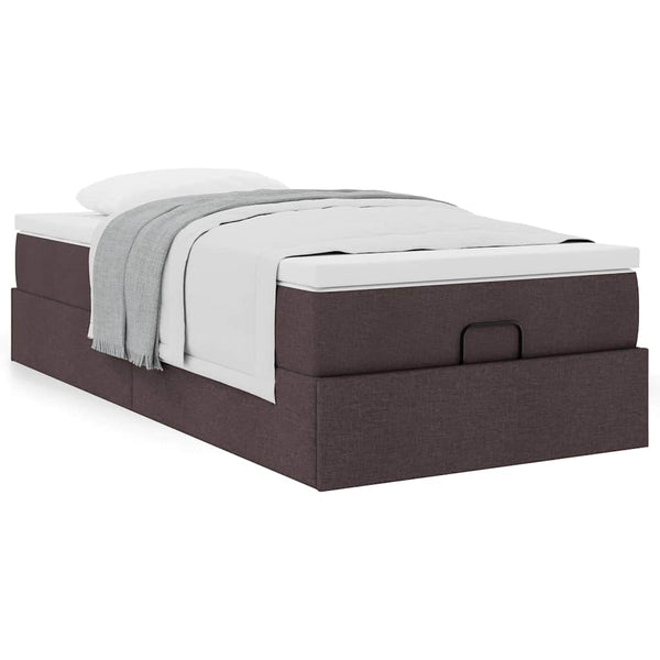 Ottoman Bett mit Matratze Dunkelbraun 80x200 cm