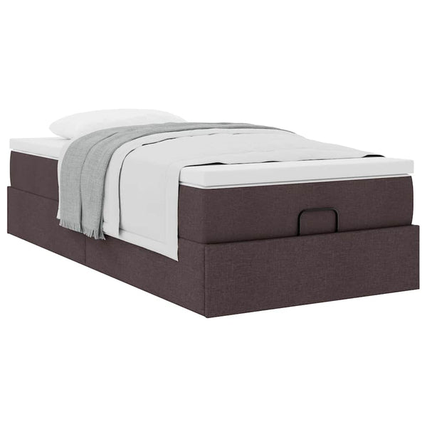 Ottoman Bett mit Matratze Dunkelbraun 80x200 cm