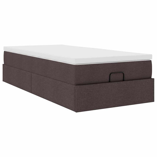 Ottoman Bett mit Matratze Dunkelbraun 80x200 cm