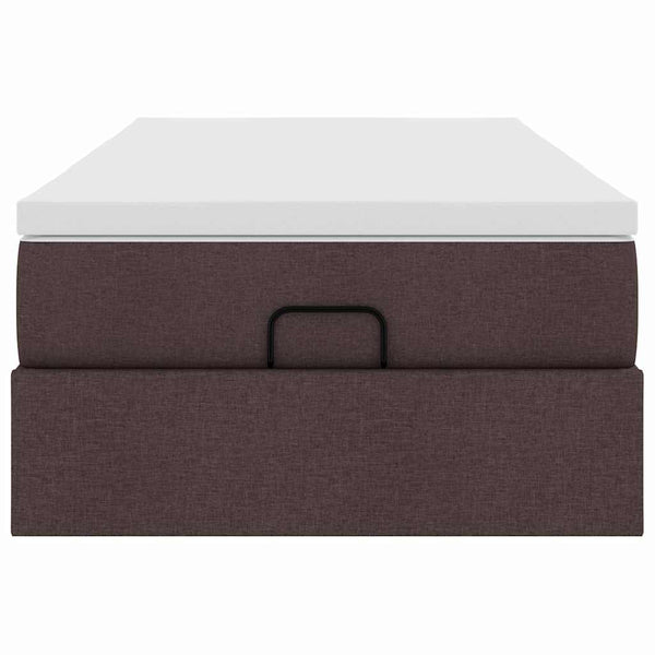 Ottoman Bett mit Matratze Dunkelbraun 80x200 cm