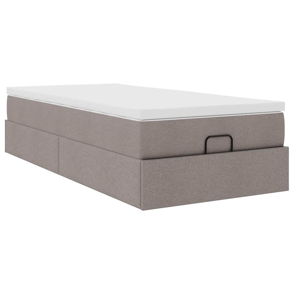 Ottoman Bett mit Matratze Taupe 80x200 cm