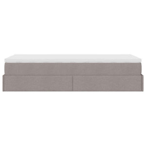 Ottoman Bett mit Matratze Taupe 80x200 cm