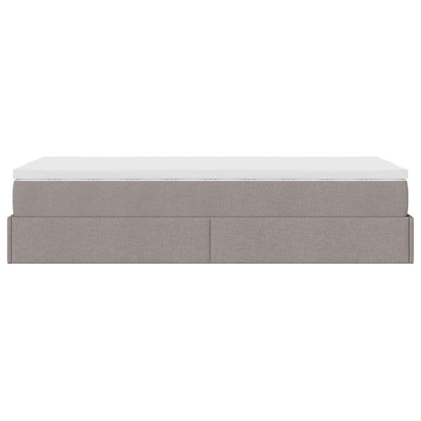 Ottoman Bett mit Matratze Taupe 80x200 cm