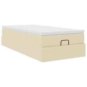 Ottoman Bett mit Matratze Creme 80x200 cm
