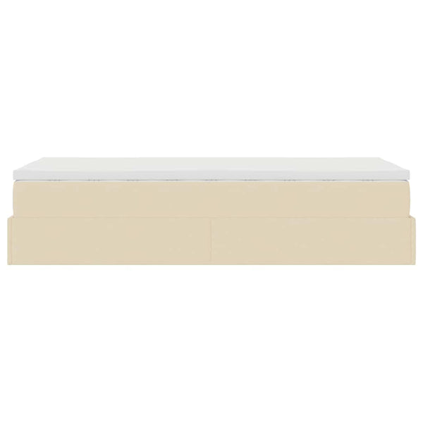 Ottoman Bett mit Matratze Creme 80x200 cm