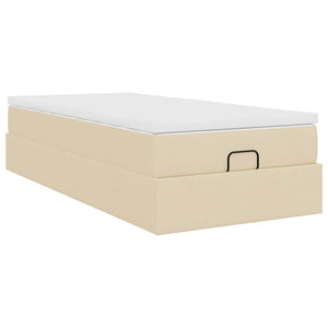 Ottoman Bett mit Matratze Creme 80x200 cm