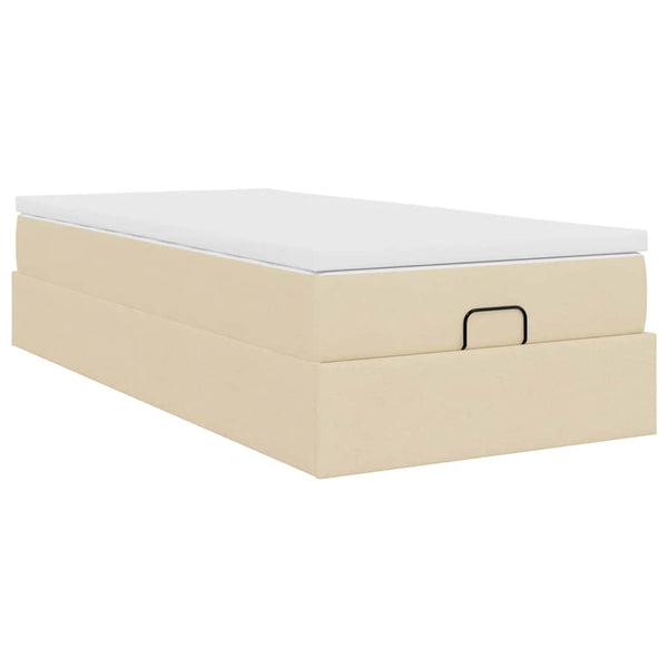 Ottoman Bett mit Matratze Creme 80x200 cm