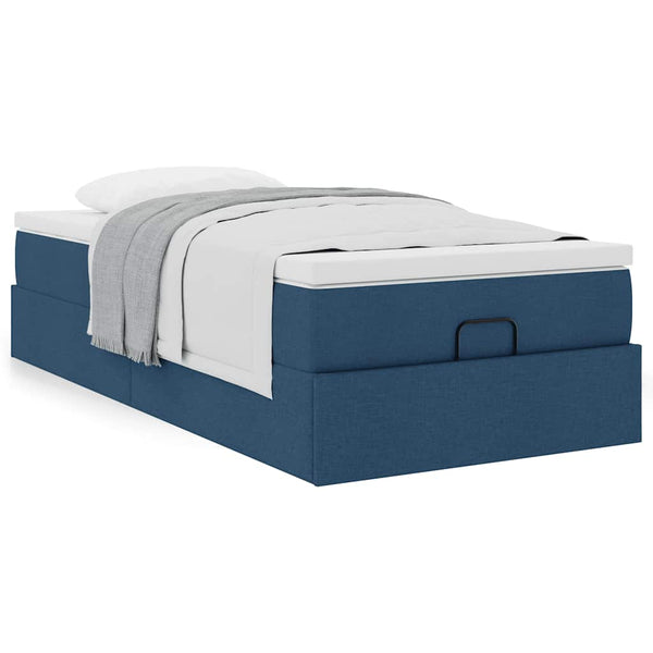 Ottoman Bett mit Matratze Blau 80x200 cm