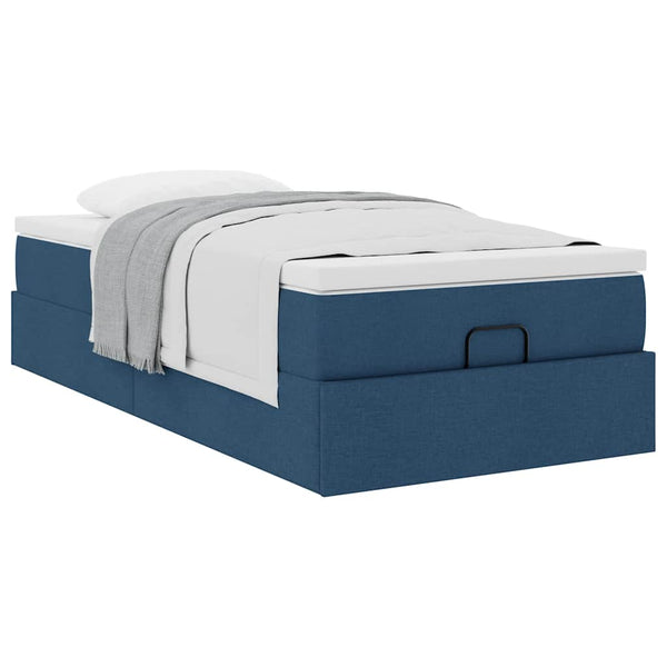 Ottoman Bett mit Matratze Blau 80x200 cm