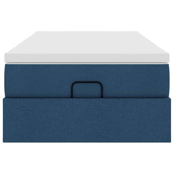 Ottoman Bett mit Matratze Blau 80x200 cm