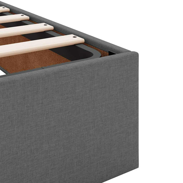 Ottoman Bett mit Matratze Dunkelgrau 90x190 cm