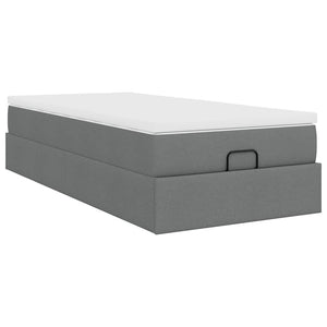 Ottoman Bett mit Matratze Dunkelgrau 90x190 cm