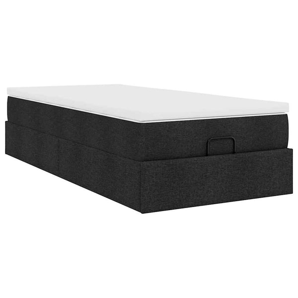 Ottoman Bett mit Matratze Schwarz 90x190 cm