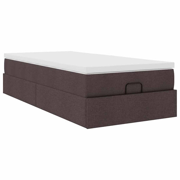 Ottoman-Bett mit Matratze Dunkelbraun 90x190 cm