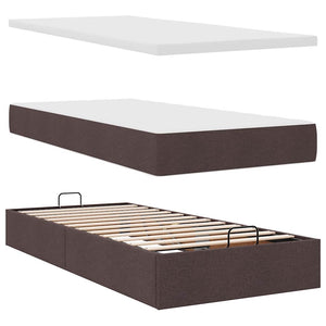 Ottoman-Bett mit Matratze Dunkelbraun 90x190 cm