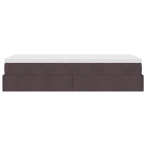 Ottoman-Bett mit Matratze Dunkelbraun 90x190 cm