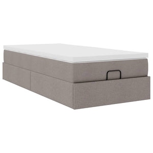 Ottoman Bett mit Matratze Taupe 90x190 cm
