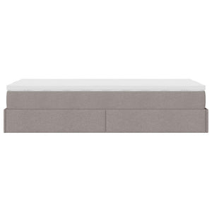 Ottoman Bett mit Matratze Taupe 90x190 cm