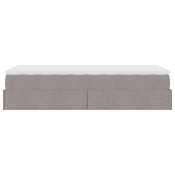Ottoman Bett mit Matratze Taupe 90x190 cm