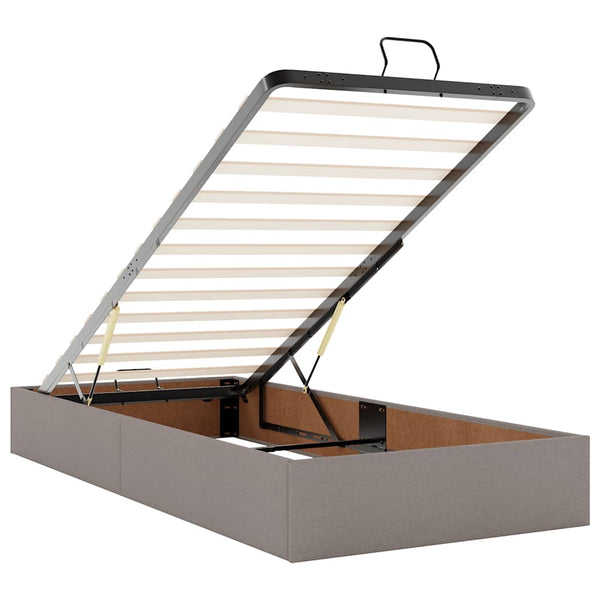 Ottoman Bett mit Matratze Taupe 90x190 cm